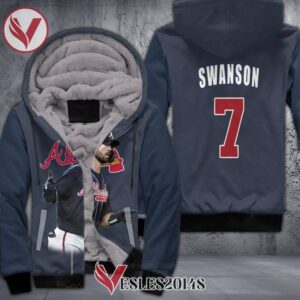 Atlanta Braves Dansby Swanson 7 Player Blue 3D Fleece Hoodie, Best Outfit For Fans Sport - Vesles2014S 1