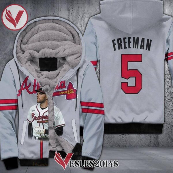Atlanta Braves Freddie Freeman 5 Legend Player Gray 2019 3D Fleece Hoodie, Best Outfit For Fans Sport - Vesles2014S 1