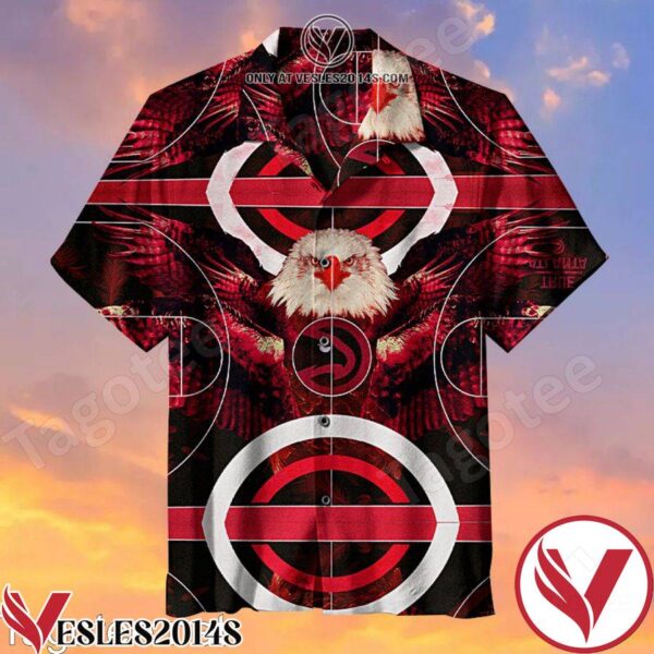Atlanta Hawks Basketball Court Hawaiian Shirt, Unique Gifts For Friends - Vesles2014S 1