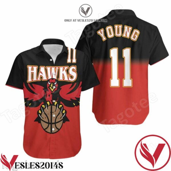 Atlanta Hawks Trae Young 11 Black And Red Hawaiian Shirt, Unique Gifts For Friends - Vesles2014S 1