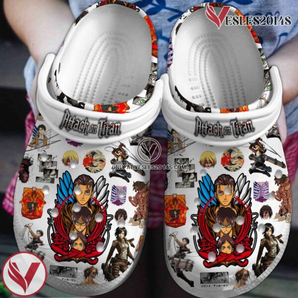 Attack On Titan Anime Cartoon Premium Crocs Crocband Clogs Shoes Comfortable For Men Women and Kids Style 1, Unique Gift From  Vesles2014S