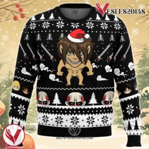 Attack Titan Attack On Titan Ugly Christmas Sweater, Unique Christmas Gift For Fans - Vesles2014S