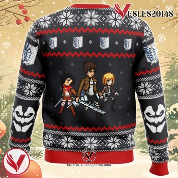 Attack on Titan Colossal Claus Ugly Christmas Sweater, Unique Christmas Gift For Fans - Vesles2014S 1