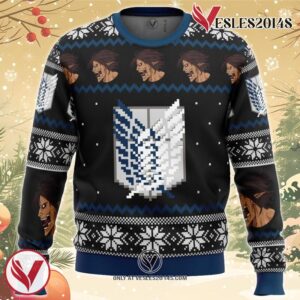 Attack on Titan Survery Corps Ugly Christmas Sweater, Unique Christmas Gift For Fans - Vesles2014S