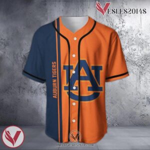 Auburn Tigers Baseball Jersey Half Style NCAA, Unique Gifts For Fans - Vesles2014s
