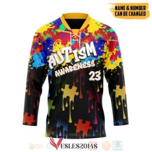 Autism Awareness Personalized Hockey Jersey, Trending Gifts For Fans - Vesles2014s