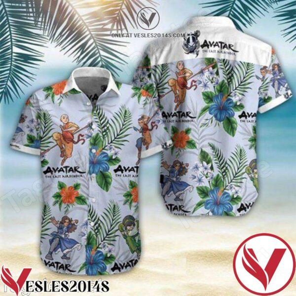 Avatar The Last Airbender Tropical Hibiscus Palm Leaf Hawaiian Shirt, Unique Gifts For Friends - Vesles2014S 1