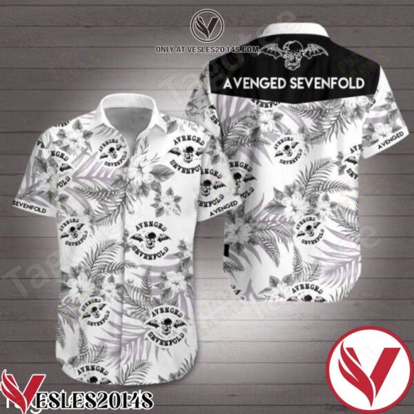 Avenged Sevenfold Grey Tropical Floral White Hawaiian Shirt, Unique Gifts For Friends - Vesles2014S 1