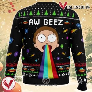Aw Geez Rick and Morty Ugly Christmas Sweater, Unique Christmas Gift For Fans - Vesles2014S 1