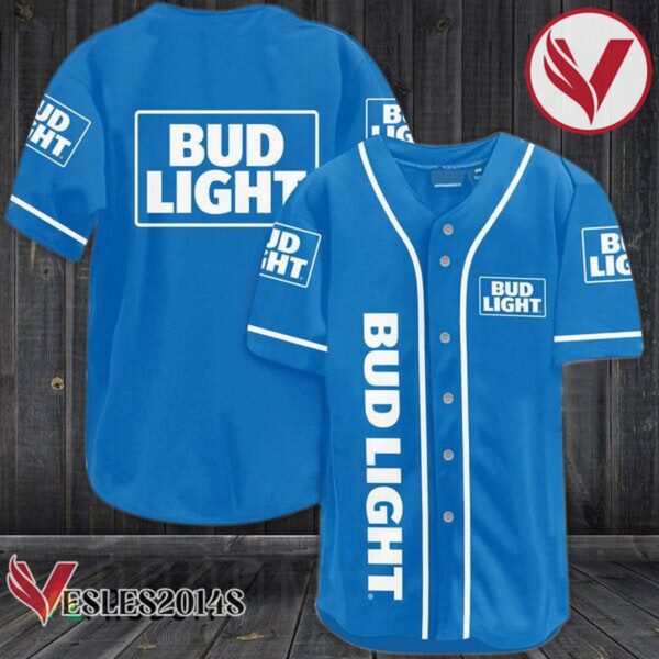 Azure Bud Light Baseball Jersey, Perfect Gifts For Fans - Vesles2014S