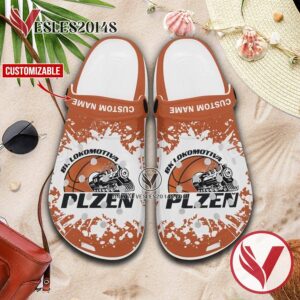 BK Lokomotiva Plzen Logo Crocs Clogs, Unique Footwear For Fans 1