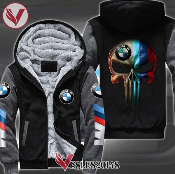 BMW Skull Fleece Hoodie Jacket, Unique Gifts For Car Lovers - Vesles2014S 1