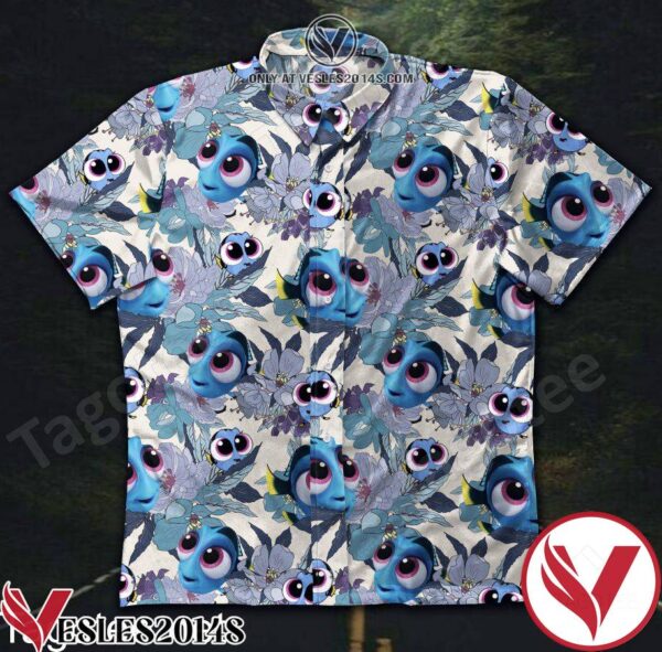 Baby Dory Blue Flowers Hawaiian Shirt, Unique Gifts For Friends - Vesles2014S 1