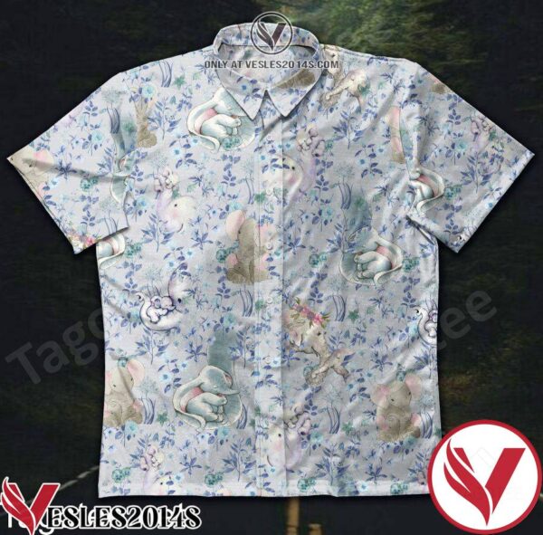 Baby Elephant Blue Flower Hawaiian Shirt, Unique Gifts For Friends - Vesles2014S 1