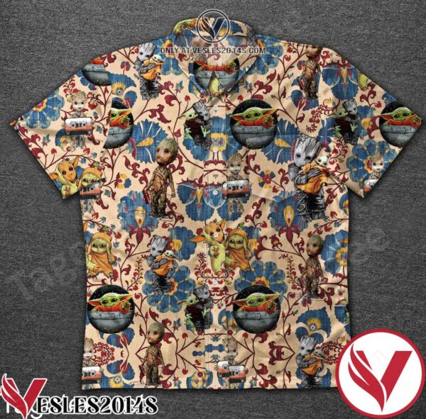 Baby Groot Hug Baby Yoda Hawaiian Shirt, Unique Gifts For Friends - Vesles2014S 1