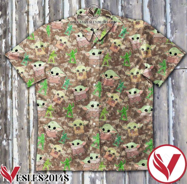 Baby Yoda And Army Men Hawaiian Shirt, Unique Gifts For Friends - Vesles2014S 1