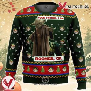 Baby Yoda Boomer Star Wars Ugly Christmas Sweater, Unique Christmas Gift For Fans - Vesles2014S