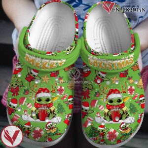 Baby Yoda Christmas Movie Crocs Crocband Clogs Shoes Comfortable For Men Women and Kids Style 1 - Vesles2014S