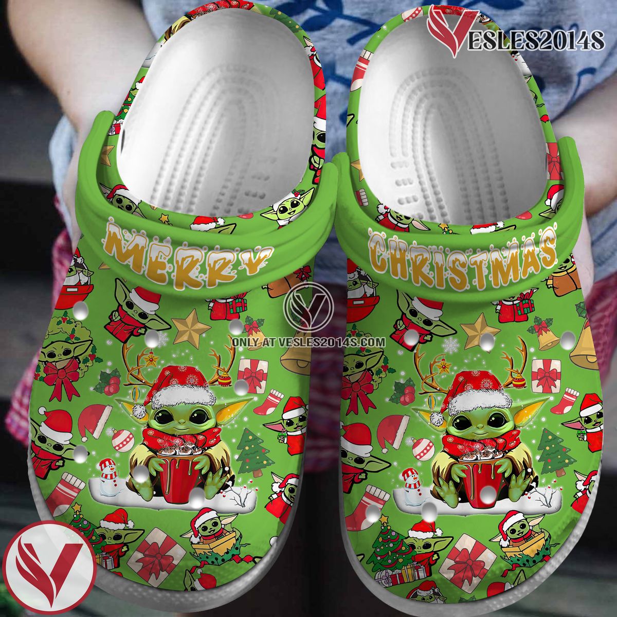Baby Yoda Christmas Movie Crocs Crocband Clogs Shoes Comfortable For Men Women and Kids Style 1 - Vesles2014S
