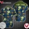 Baby Yoda Green Mandalorian Tropical Flowers Hawaiian Graphic Print Short Sleeve Hawaiian Casual Shirt Vesles2014S