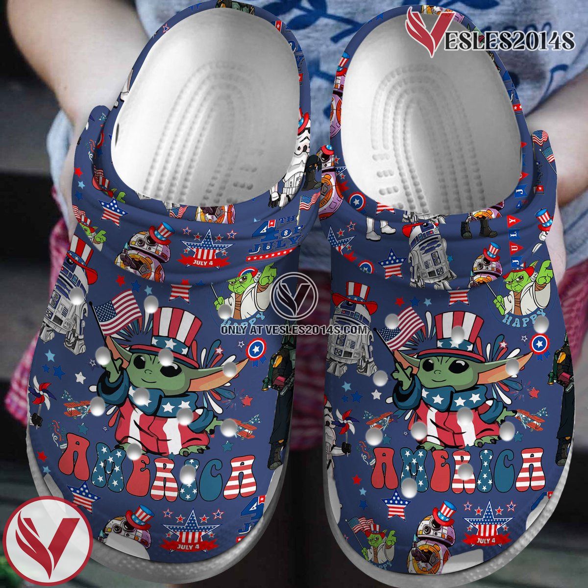 Baby Yoda Movie Crocs Crocband Clogs Shoes Comfortable For Men Women and Kids Style 2 - Vesles2014S