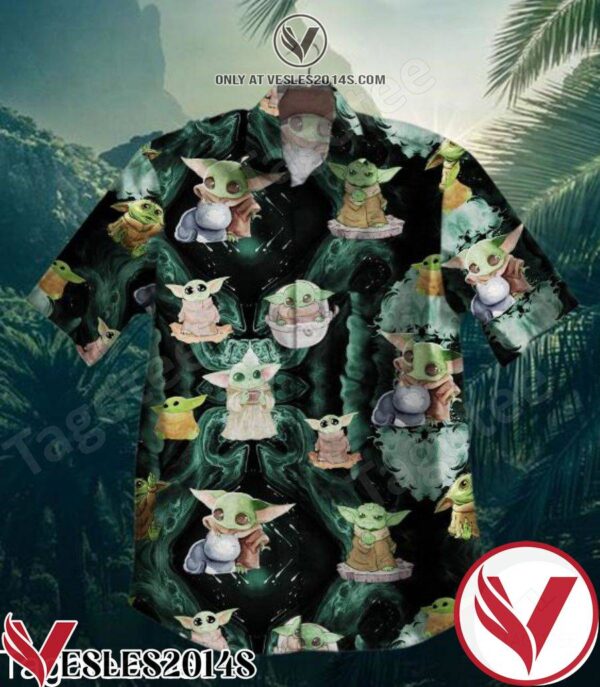 Baby Yoda Star Wars Black Hawaiian Shirt, Unique Gifts For Friends - Vesles2014S 1