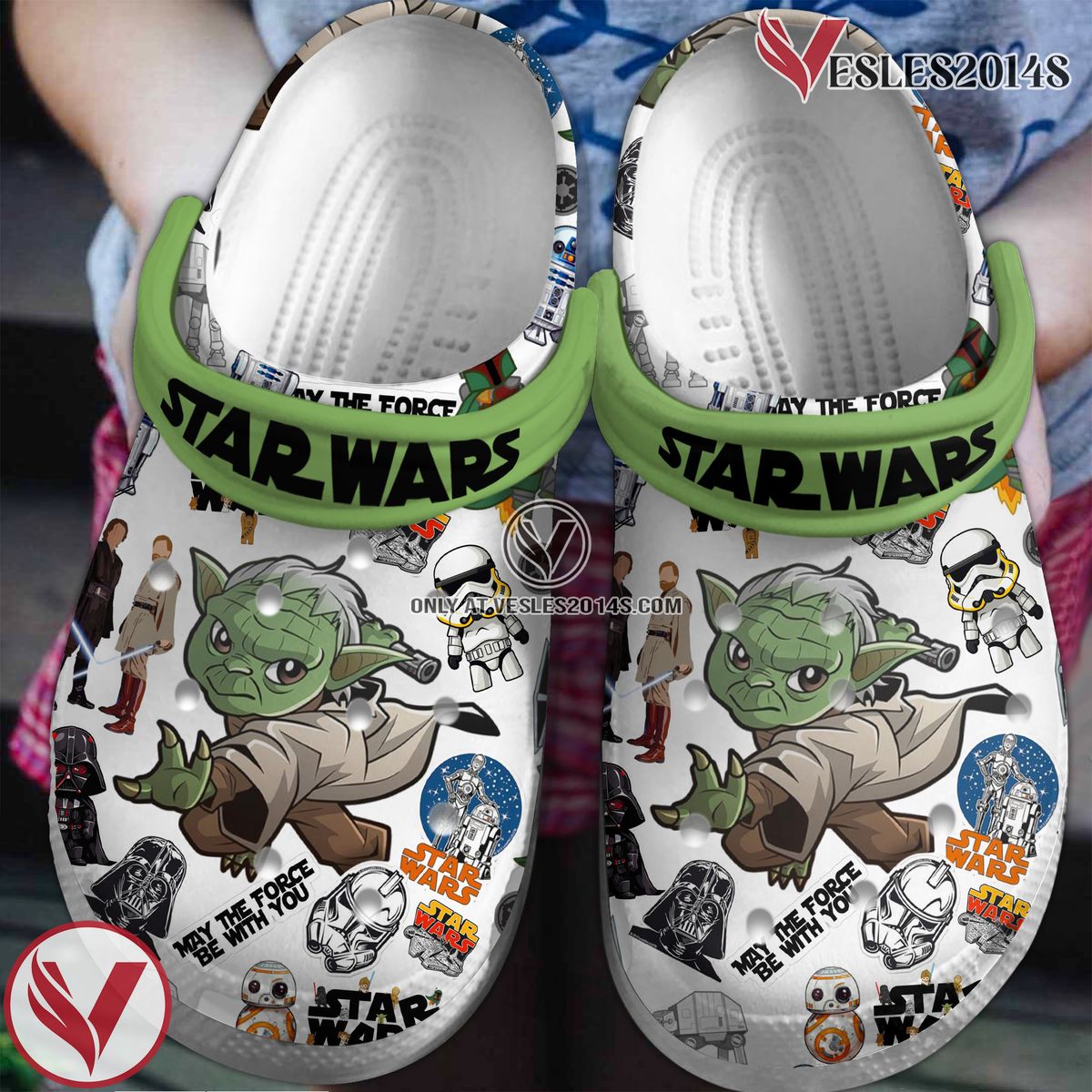 Baby Yoda Star Wars Movie Crocs Crocband Clogs Shoes Comfortable For Men Women and Kids Style 2 - Vesles2014S