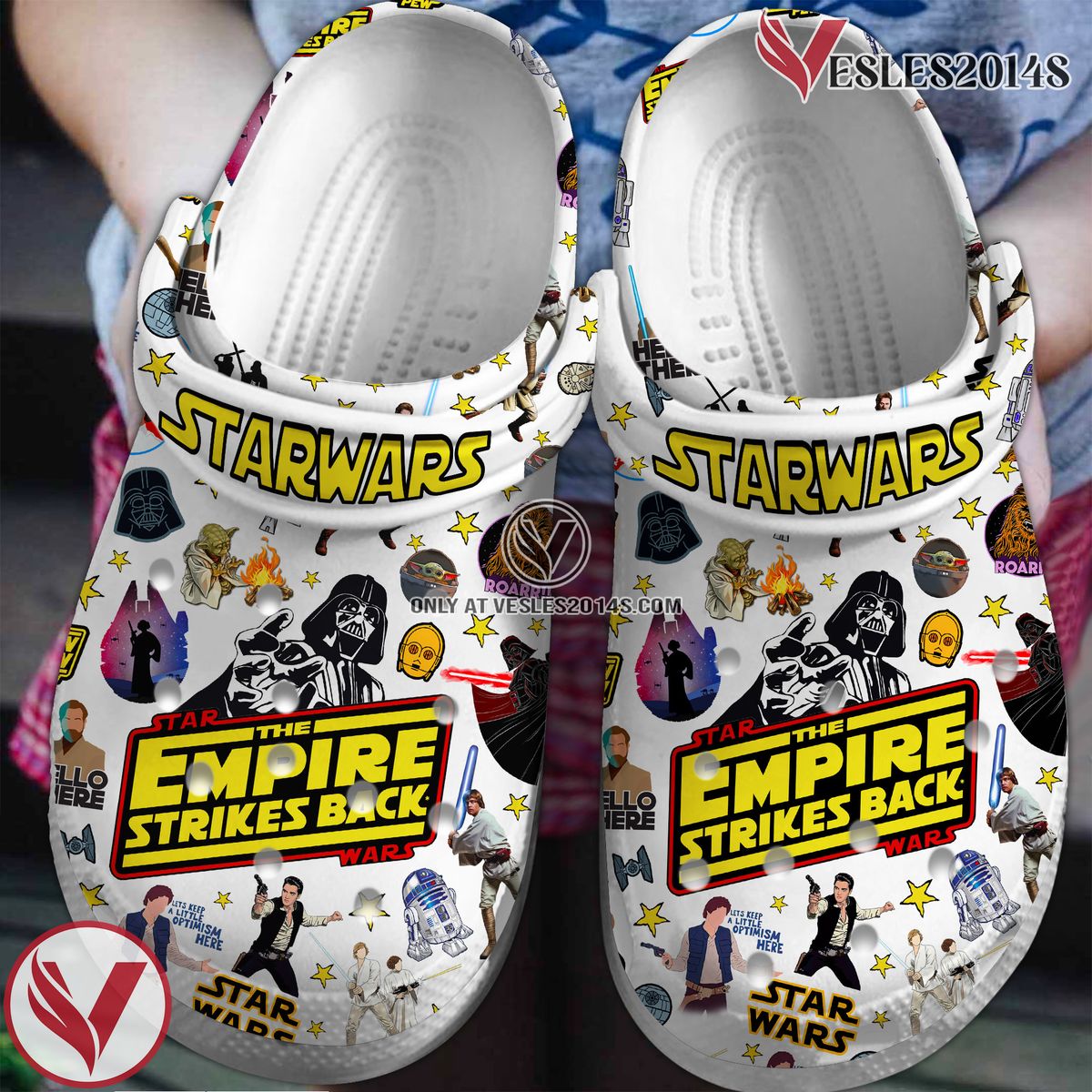 Baby Yoda Star Wars Movie Crocs Crocband Clogs Shoes Comfortable For Men Women and Kids Style 7 - Vesles2014S