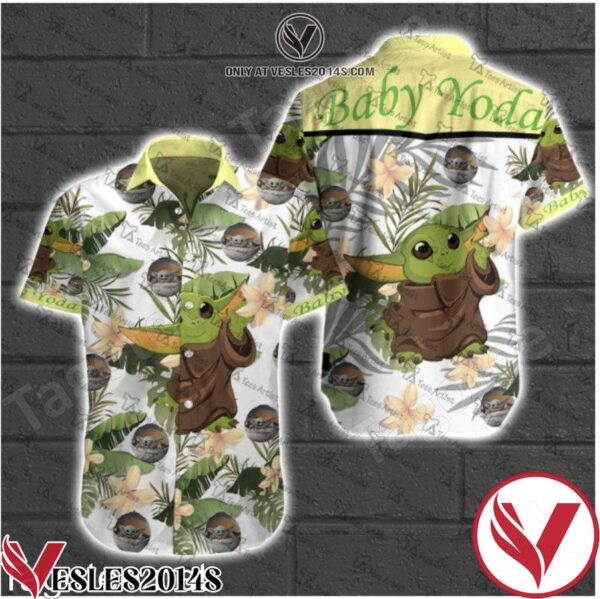 Baby Yoda Star Wars Tropical Plant Hawaiian Shirt, Unique Gifts For Friends - Vesles2014S 1