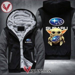 Baby Yoda Subaru Fleece Hoodie Jacket, Unique Gifts For Car Lovers - Vesles2014S 1