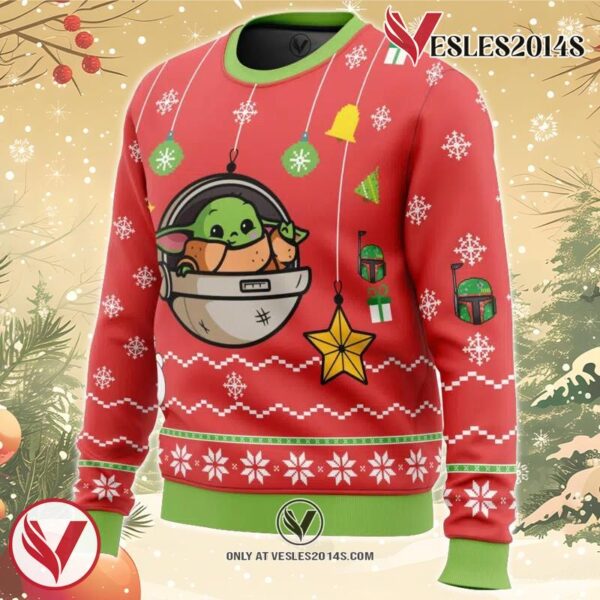 Baby Yoda Ugly Christmas Sweater, Unique Christmas Gift For Fans - Vesles2014S 1