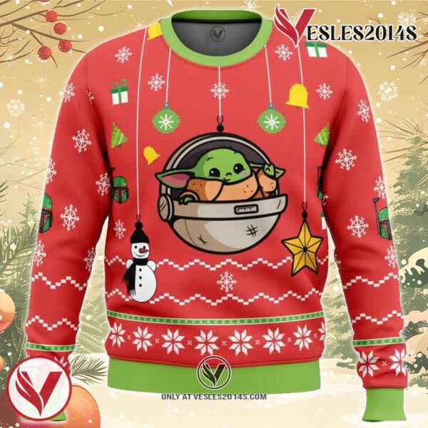 Baby Yoda Ugly Christmas Sweater, Unique Christmas Gift For Fans - Vesles2014S
