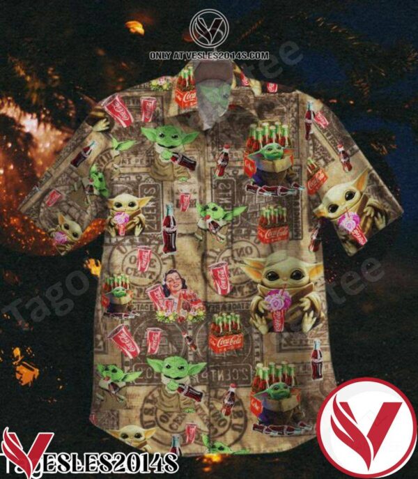 Baby Yoda With Coca Cola Hawaiian Shirt, Unique Gifts For Friends - Vesles2014S 1
