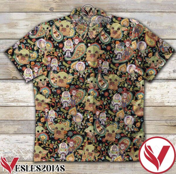 Baby Yoda Woody And Buzz Colorful Paisley Hawaiian Shirt, Unique Gifts For Friends - Vesles2014S 1