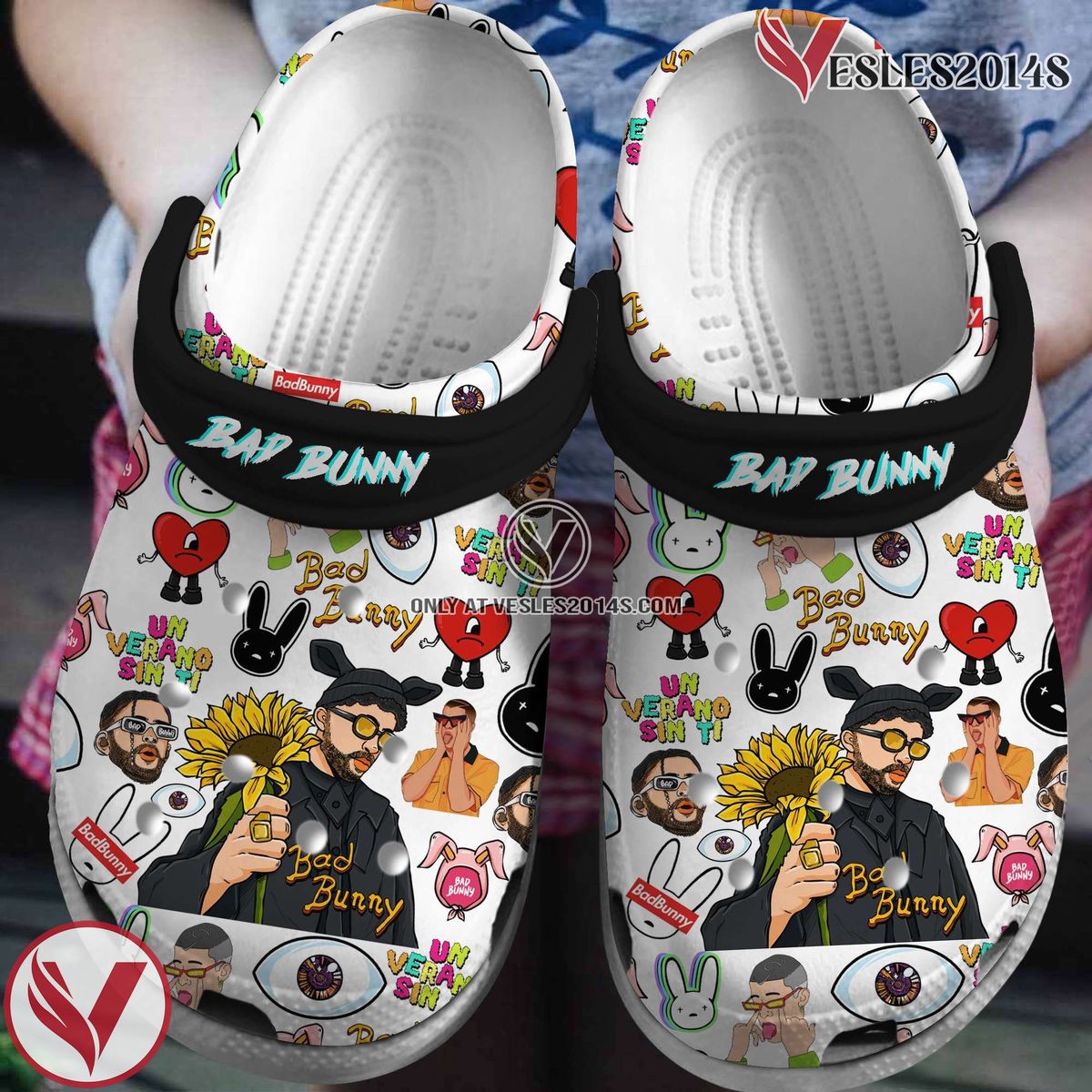 Bad Bunny Music Crocs Crocband Clogs Shoes, Unique Gifts For Fans Style 9 - Vesles2014S
