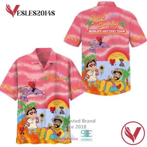 Bad Bunny Un Verano Sin Ti Album pink Hawaiian Shirt, Best Gift For Music Lovers Vesles2014S