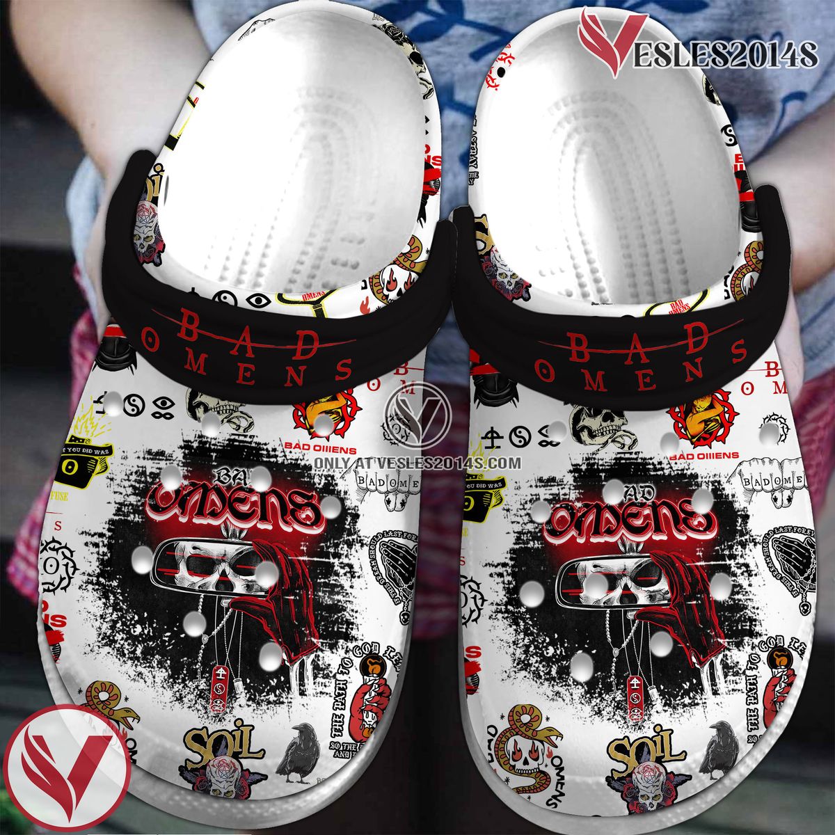 Bad Omens Music Crocs Crocband Clogs Shoes, Unique Gifts For Fans Style 1 - Vesles2014S