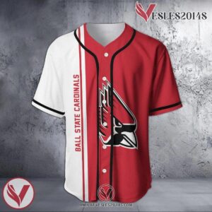 Ball State Cardinals Baseball Jersey Half Style NCAA, Unique Gifts For Fans - Vesles2014s