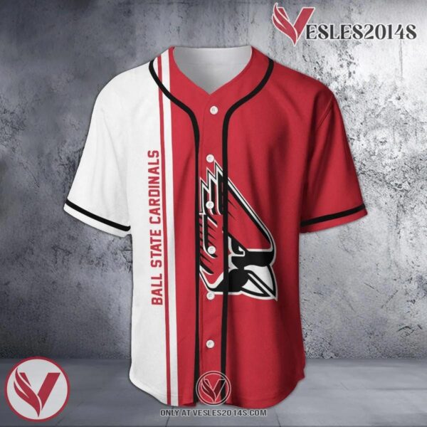 Ball State Cardinals Baseball Jersey Half Style NCAA, Unique Gifts For Fans - Vesles2014s