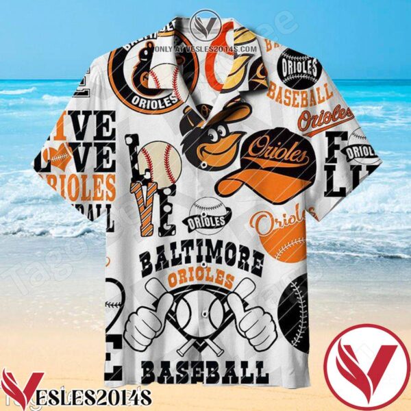 Baltimore Orioles Baseball Love White Hawaiian Shirt, Unique Gifts For Friends - Vesles2014S 1