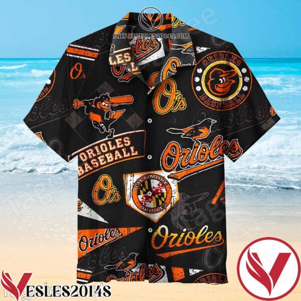 Baltimore Orioles Team Logo Black Hawaiian Shirt, Unique Gifts For Friends - Vesles2014S 1