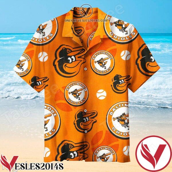 Baltimore Orioles Team Logo Orange Hawaiian Shirt, Unique Gifts For Friends - Vesles2014S 1