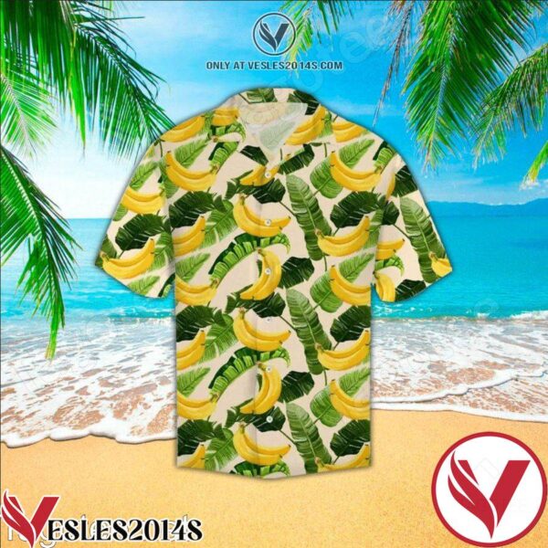 Banana & Leaf Pattern Hawaiian Shirt, Unique Gifts For Friends - Vesles2014S 1