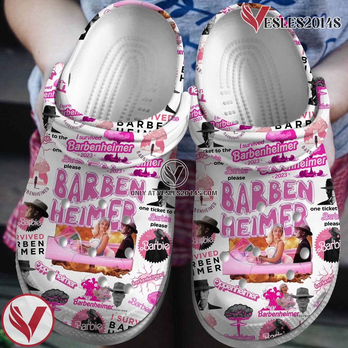Barbenheimer MovieCrocs Crocband Clogs Shoes Comfortable For Men Women and Kids Style 5 - Vesles2014S