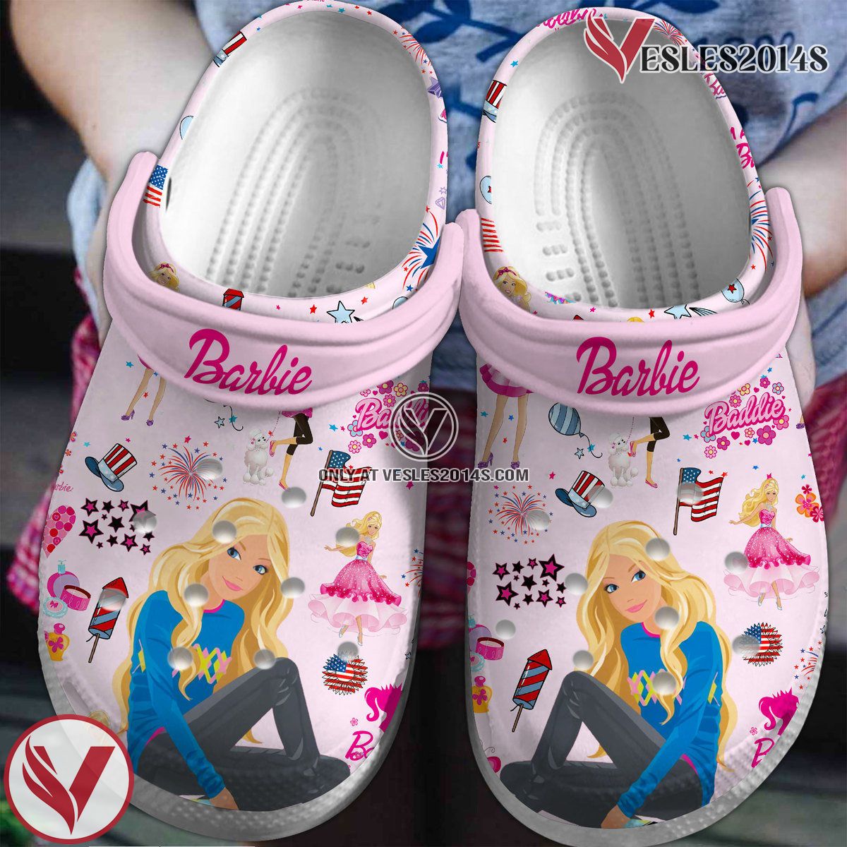 Barbie Movie Cartoon Crocs Crocband Clogs Shoes Comfortable For Men Women and Kids Style 1 - Vesles2014S