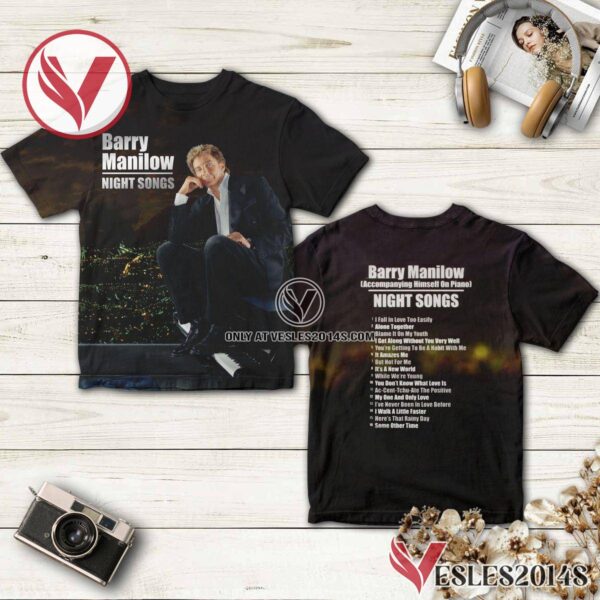 Barry Manilow Night Songs Album Cover Shirt, Unique Gifts For Music Lovers - Vesles2014S