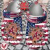 Baseball Personalized ABraves American Flag Breaking Wall Clog Shoes, Unique Gift From  Vesles2014S