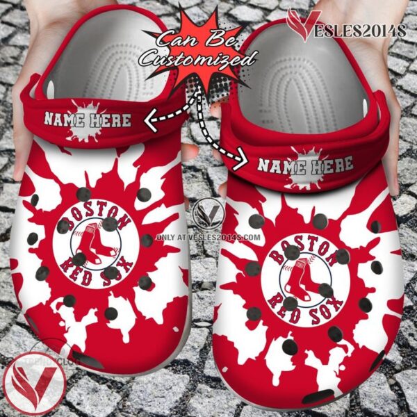 Baseball Personalized BRed Sox Color Splash Clog Shoes, Unique Gift From  Vesles2014S