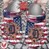 Baseball Personalized DTigers American Flag Breaking Wall Clog Shoes, Unique Gift From  Vesles2014S