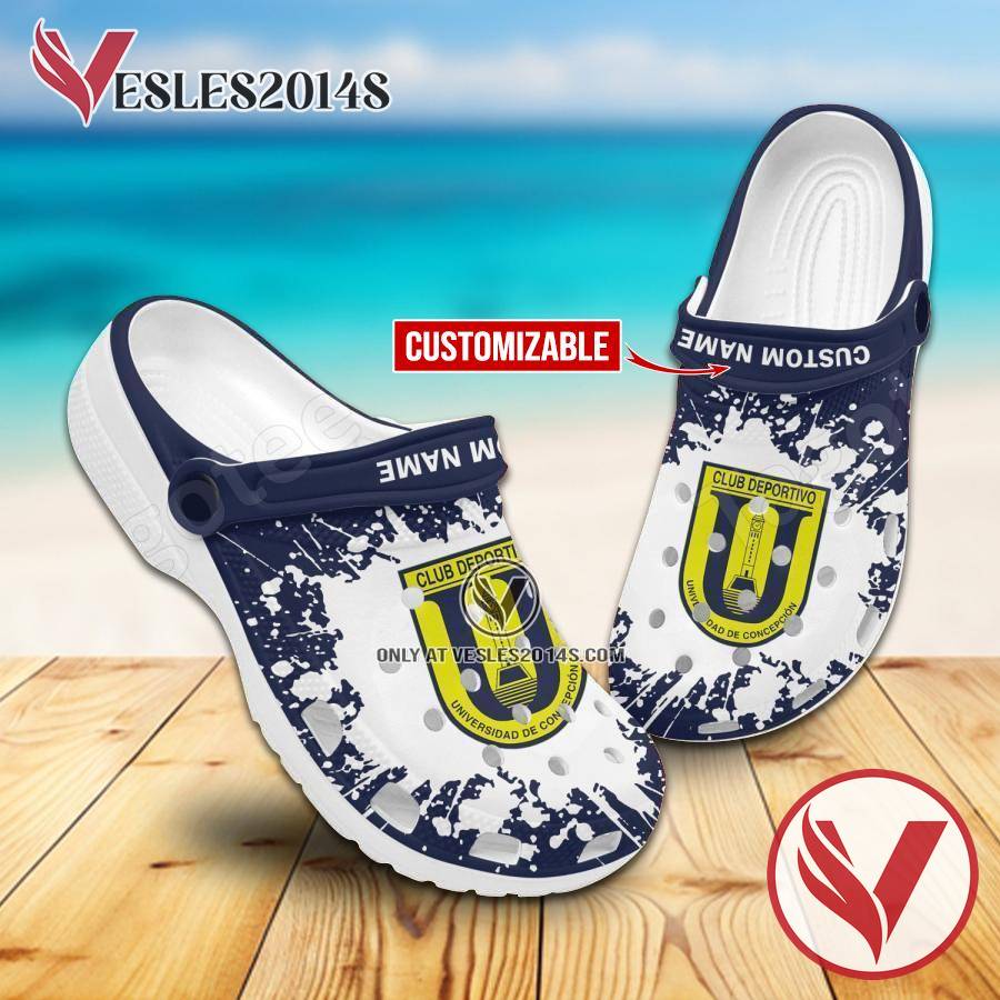 Basket UdeC Logo Crocs Clogs, Unique Footwear For Fans